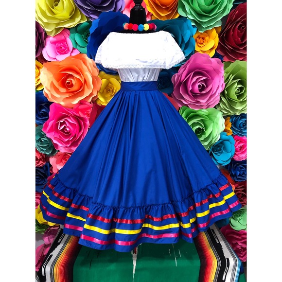 Mexican folkloric double circle skirt - Picture 5 of 5
